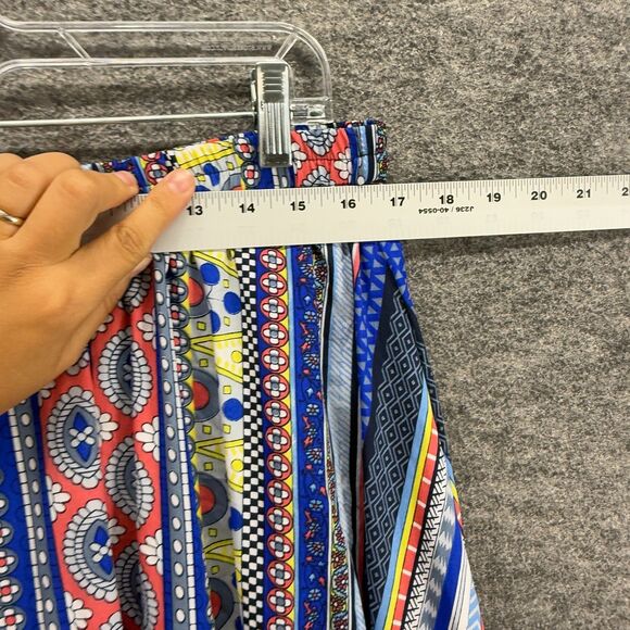 Flin & Moss Skirt Women XL Blue Striped Maxi Long Mid Rise Pull On Elastic Waist - Picture 3 of 7